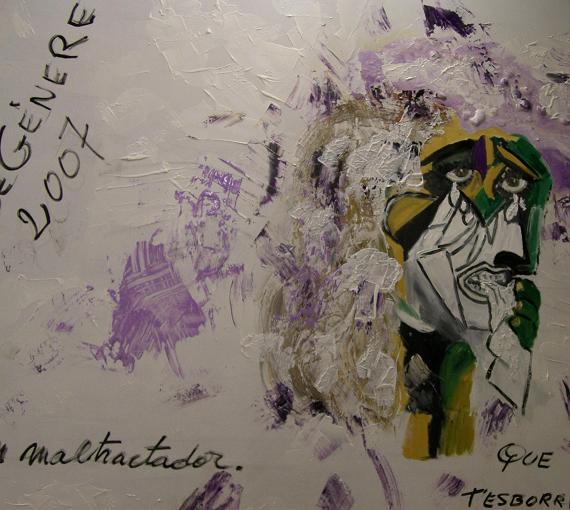 Pintura d'una dona maltractada