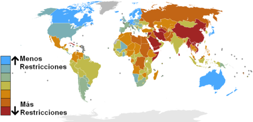 Mapa de les restriccions a la llibertat de premsa Mapa de les restriccions a la llibertat de premsa